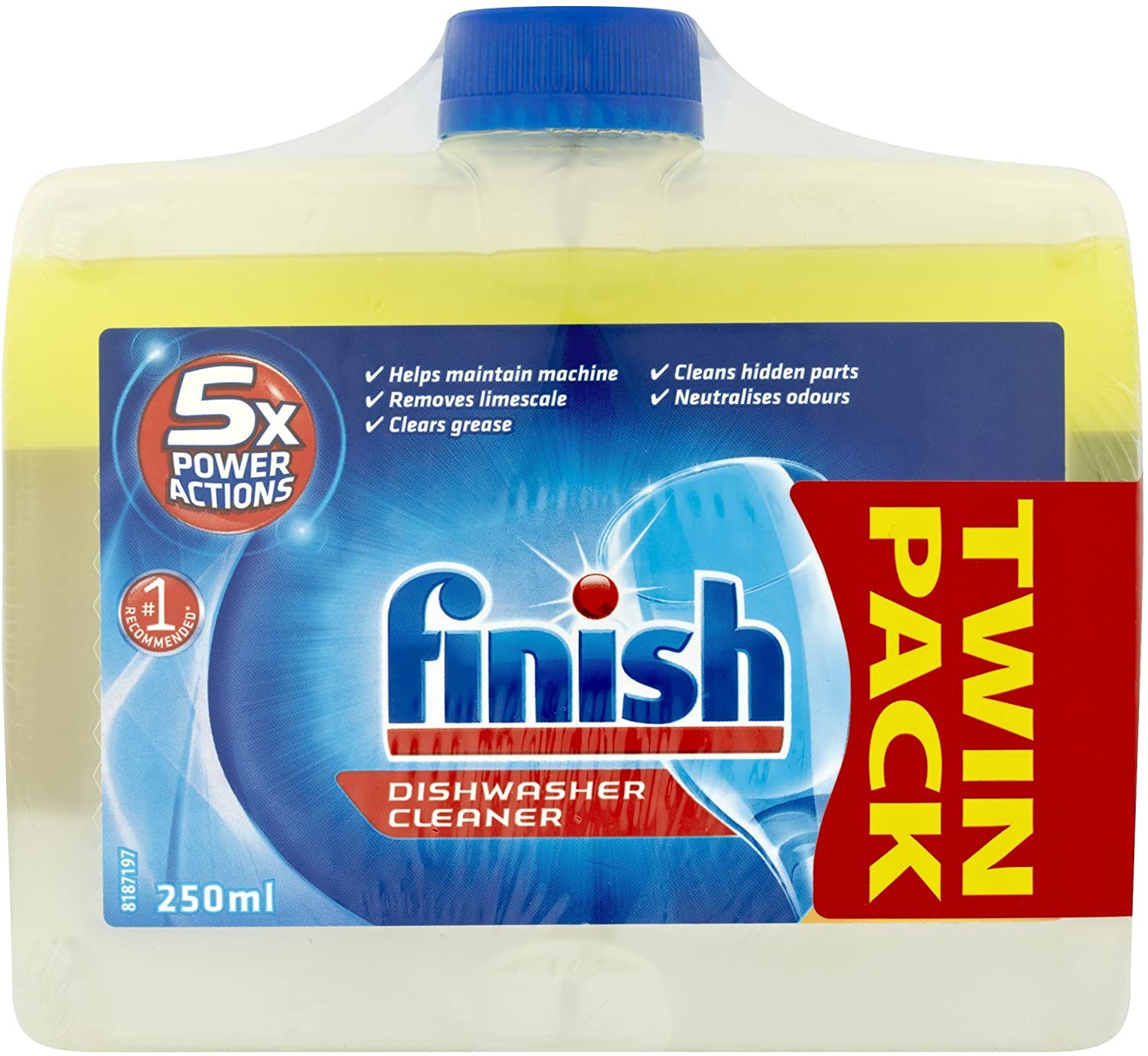 Finish Dual Action Dishwasher Cleaner Lemon 2 x 250 ml (Pack of Two