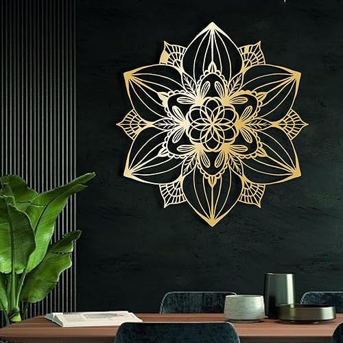 Decoración de pared de mandala 3D, arte de pared de loto, arte de pared de mandala de metal, decoración de pared de flor de loto, arte de pared