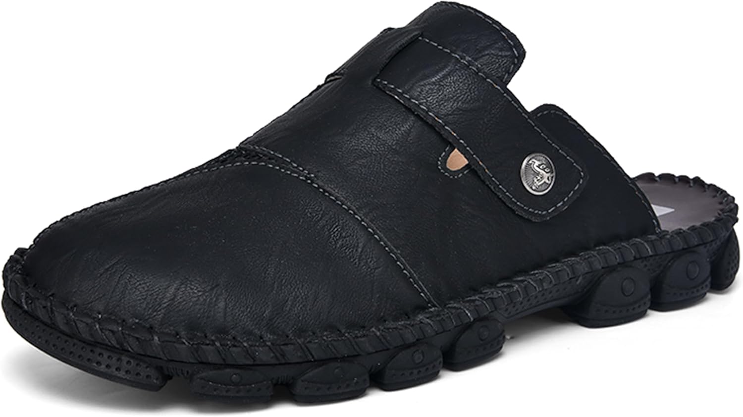 Honeystore Men's Non-Slip Flat Slide Sandals Slip-on Beach Shoes