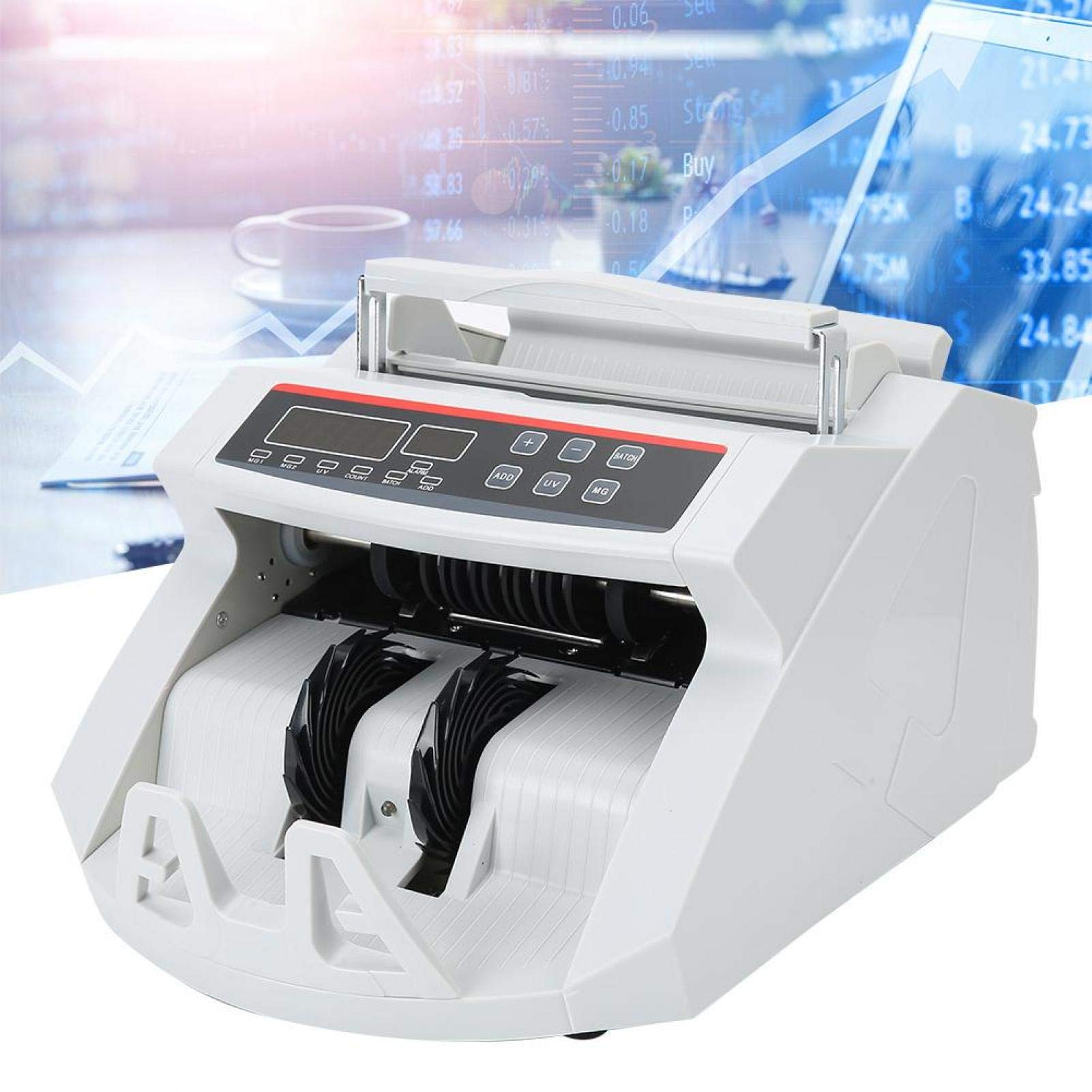 Mini Rilevatore di Banconote, Portatile Intelligente Rilevamento Banconote Contraffatte con Display LCD, Ergonomico Automatico Soldi Falsi Valuta Contanti Checker per USD/EUR/Rupia