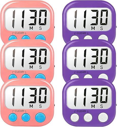 Miniatura 14 de Temporizadores de aula para profesores y niños, temporizador digital magnético grande, suministros para profesores, paquete de 12, azul y verde