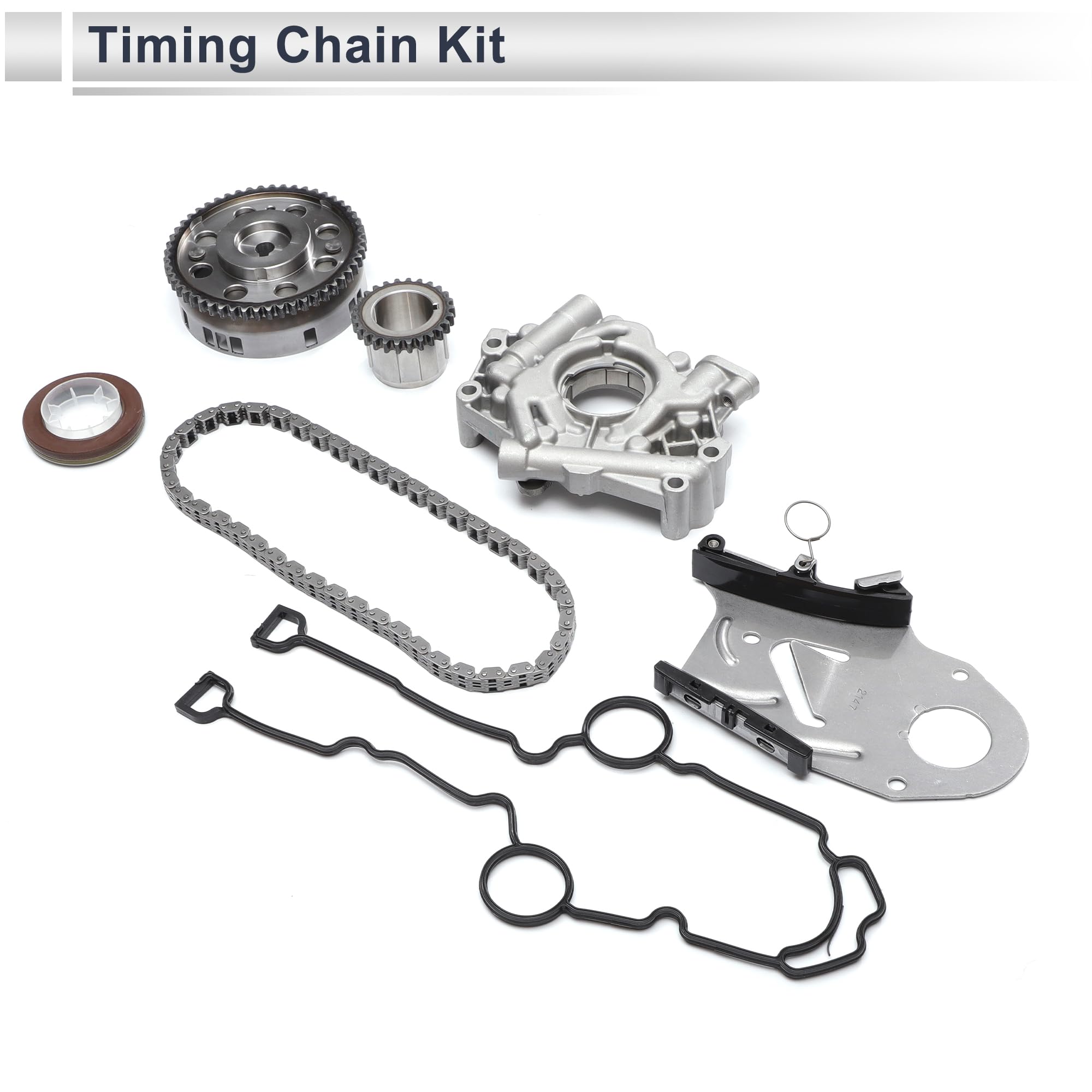 Kit Catena Di Distribuzione Per Chrysler 300C 05-08 1 Set | Metallo E Gomma Lunga Durata Guarnizione Pompa Olio Tenditore Pignone Per Dodge Charger 2006 Per Dodge Durango 2004-2006