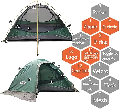 Miniatura 7 de Camppal MT057 - Tienda de campaña profesional de cuatro estaciones para dos personas