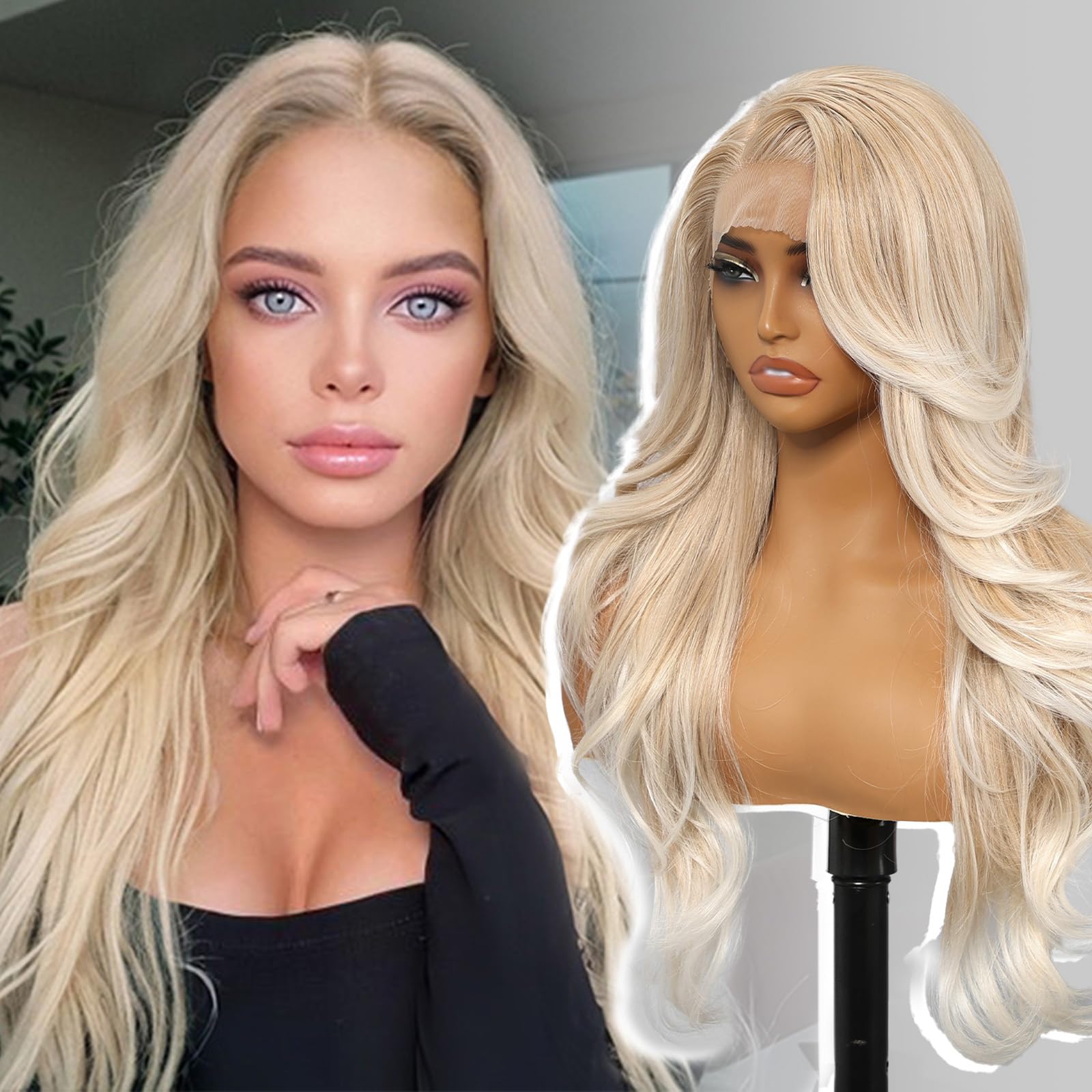 Photo 1 of KOME Blonde Layered Wave Synthetic Lace Front Wig
