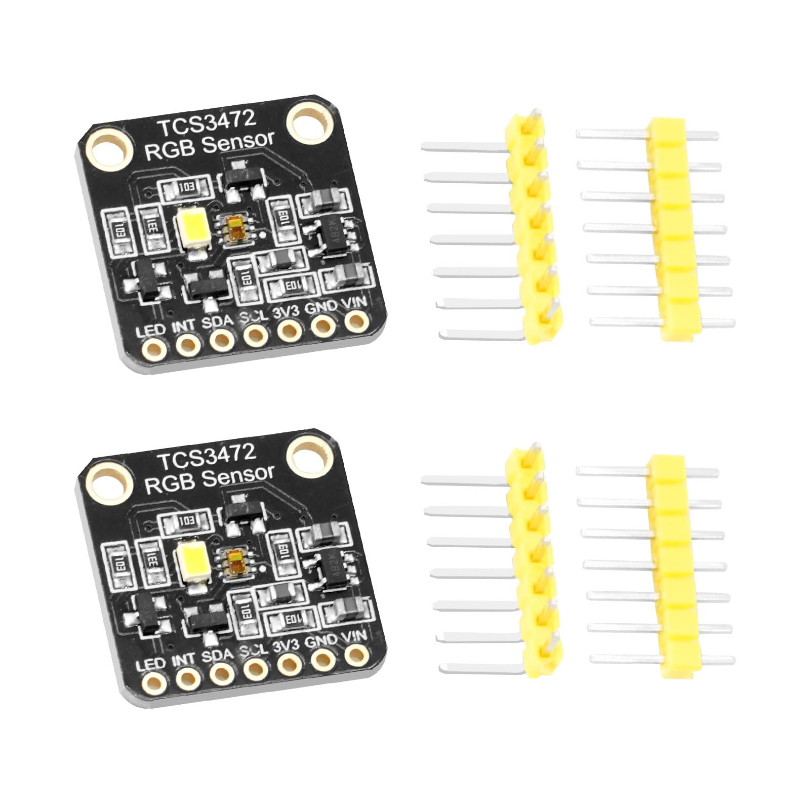 TCS34725 Capteur de Couleur de lumière AYWHP 2 PCS RVB Module de détection de Couleur Capteur de Couleur RVB Compatible avec Arduino