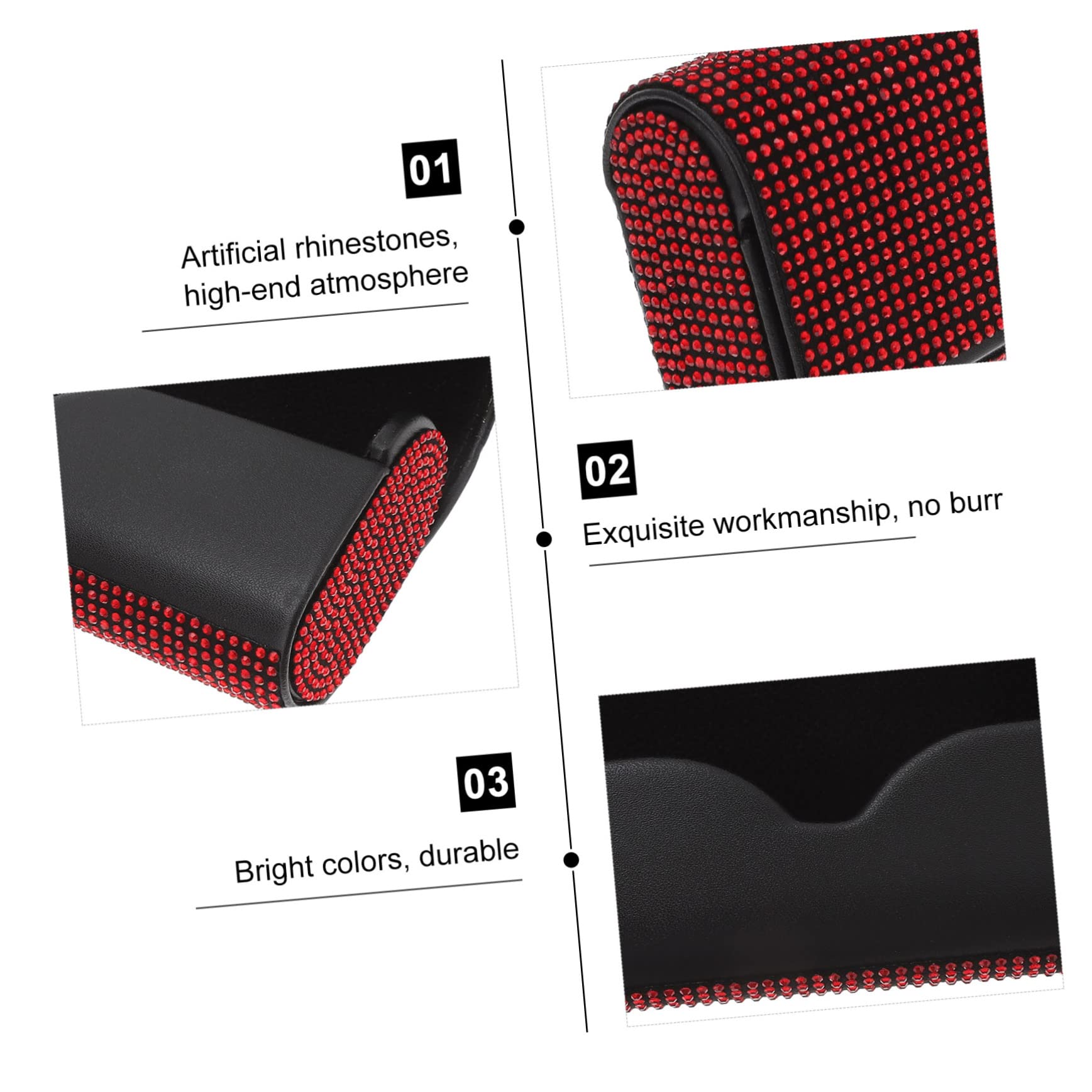 CALLARON 3 Pezzi Supporto Per Visiera Auto Intelligente Supporto Per Occhiali Con Strass Accessori Per Auto Facile Da Donna