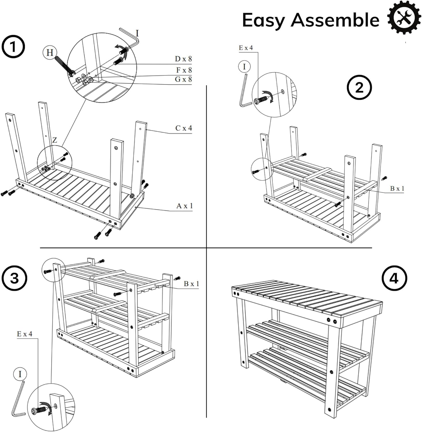 Shoe Bench, 3-Tier Shoe Rack Bench, Seat Holds Up to 200 lb Strong Weight Bearing Sturdy Shoe Organizer Storage Bench for Entryway Bedroom Living Room Balcony Hallway 27.6 x 11 x 17.8 inches