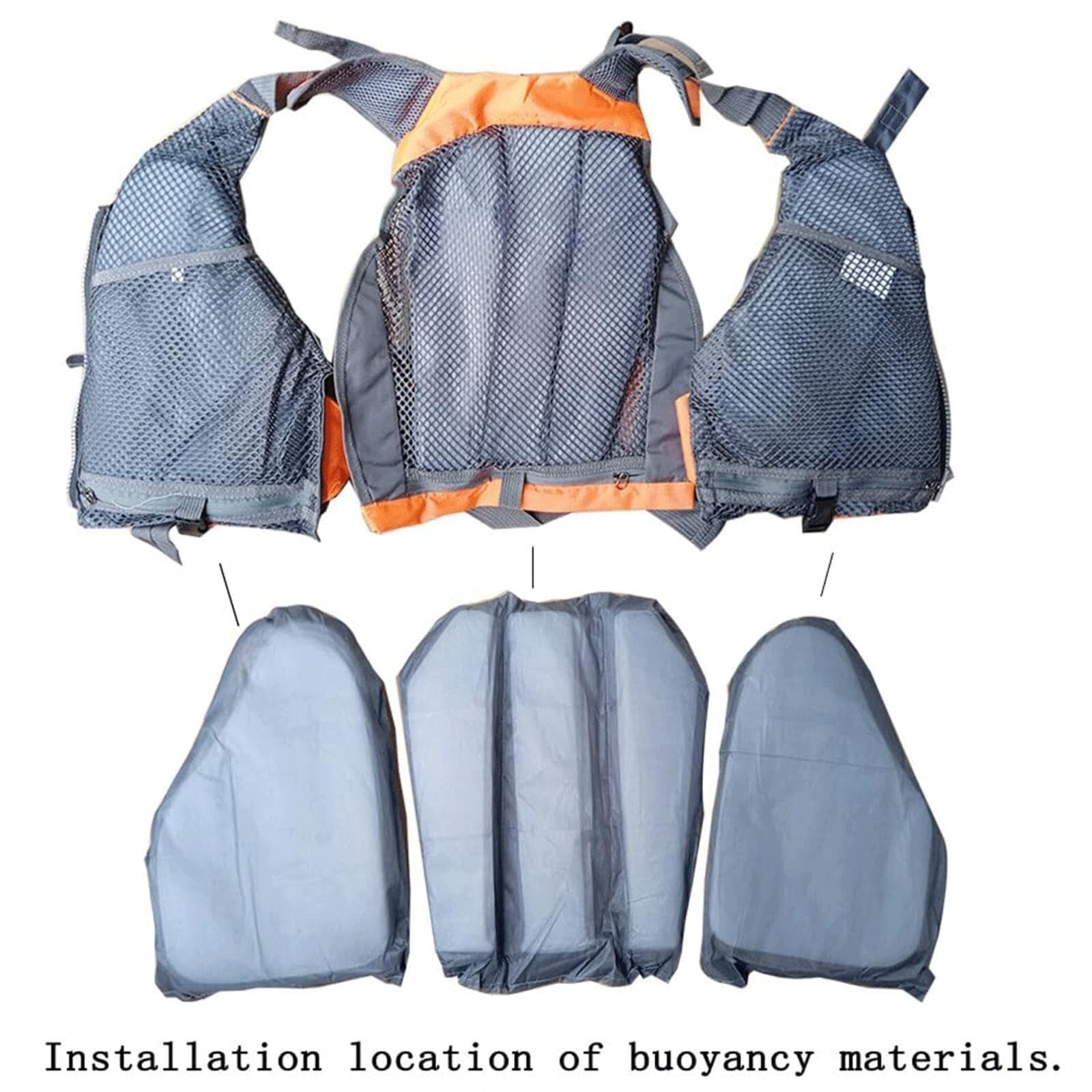Adult Fly Fishing Kayaking Vest Portable Swim Vest Multi Pockets Sailing Fishing Paddle Board Water Sports Schwimmen Boating Surfing Canoeing Outdoor Safety Gear High Buoyancy
