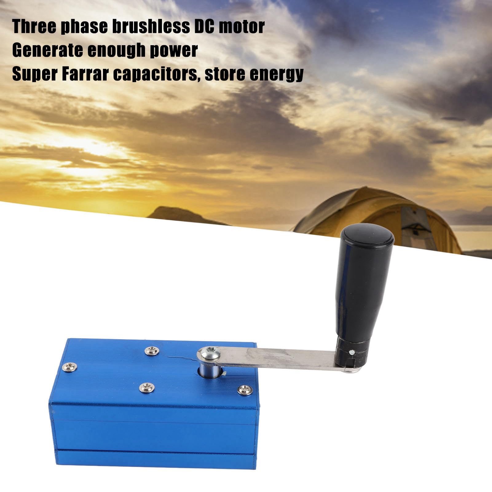 Generador de mano Manivela Cargador de teléfono de alta potencia con luz COB Supervivencia de emergencia Generación de energía portátil operada manualmente para acampar al aire