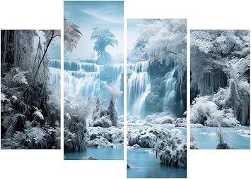4 Pack Fall Diamond Painting Kits for Adults, 5D Landscape Diamond Art Kits for Adults, DIY Round Full Drill Paintings with Diamonds, Paint by Number Gem Art for Home Wall Decor Gift 78.8x52.4inch V-3