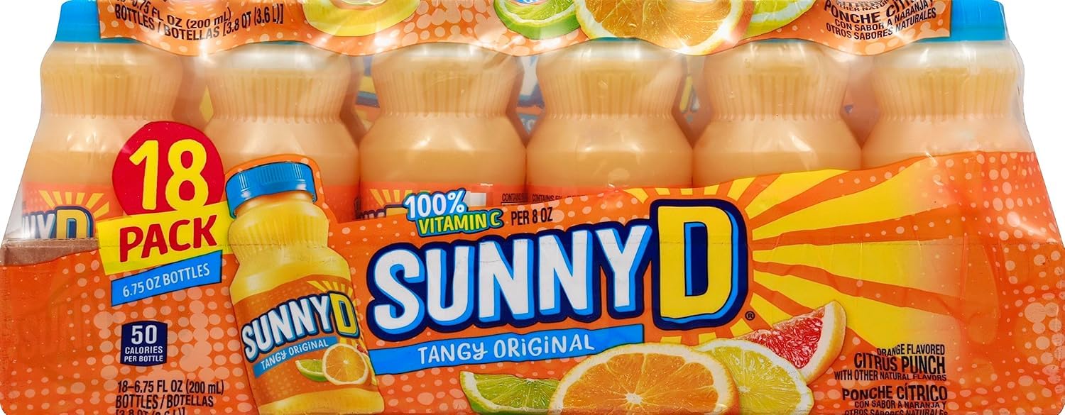 Sunny D, Citrus Punch, Tangy Original, Orange Flavored, 18 Pack, 18-200 ML