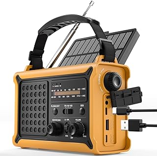 ROCAM 12000mAh Solar Emergency Radio with Crank and Panel 8500mm²