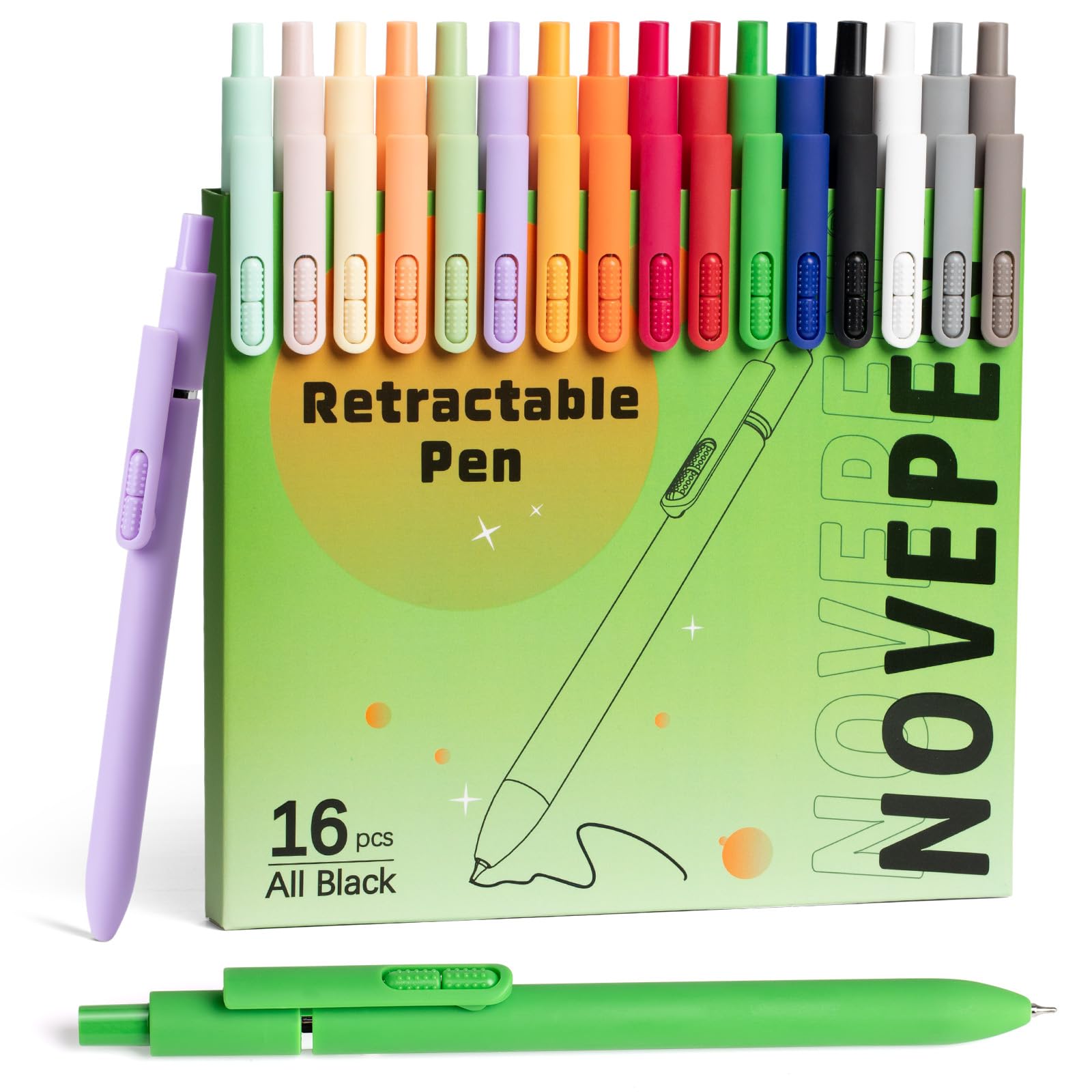 Gel Pens 16 Pcs Quick Dry Black Ink Pen Fine Point 0 5mm Smooth Writing Pen Large Capacity — view 8