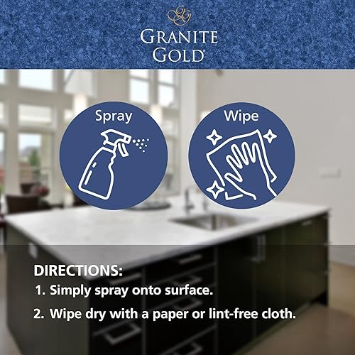 Miniatura 7 de Granite Gold Spray limpiador de cuarzo para superficies de encimera de Caesarstone, Cambria, Silestone y todas las demás superficies de cuarzo, 24