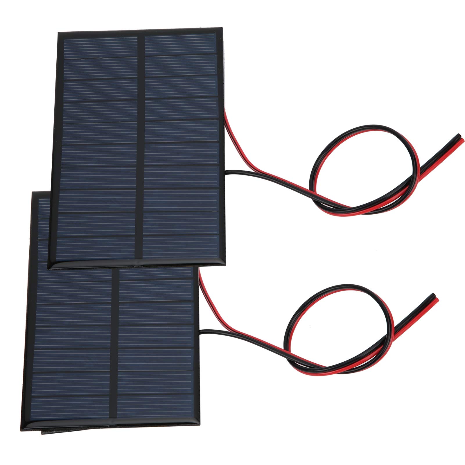 Mini Pannelli Solari 5V 250mA 1,25W, 2 Pezzi Celle Solari Policristalline 110x69mm con Cavo 30cm per Progetti Fai da Te e Caricabatterie per Giocattoli