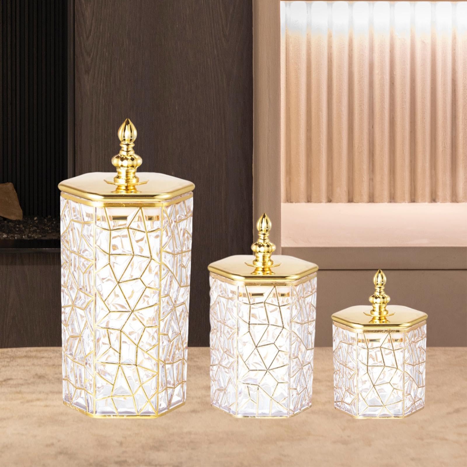 Gralara 3 Stück Vorratsglas mit Deckel Luftdichter Behälter Aufbewahrungsglas Küchenutensilien Vielseitig Verwendbar Aus Robustem PP für Küche Speisekammer Ha, Style C