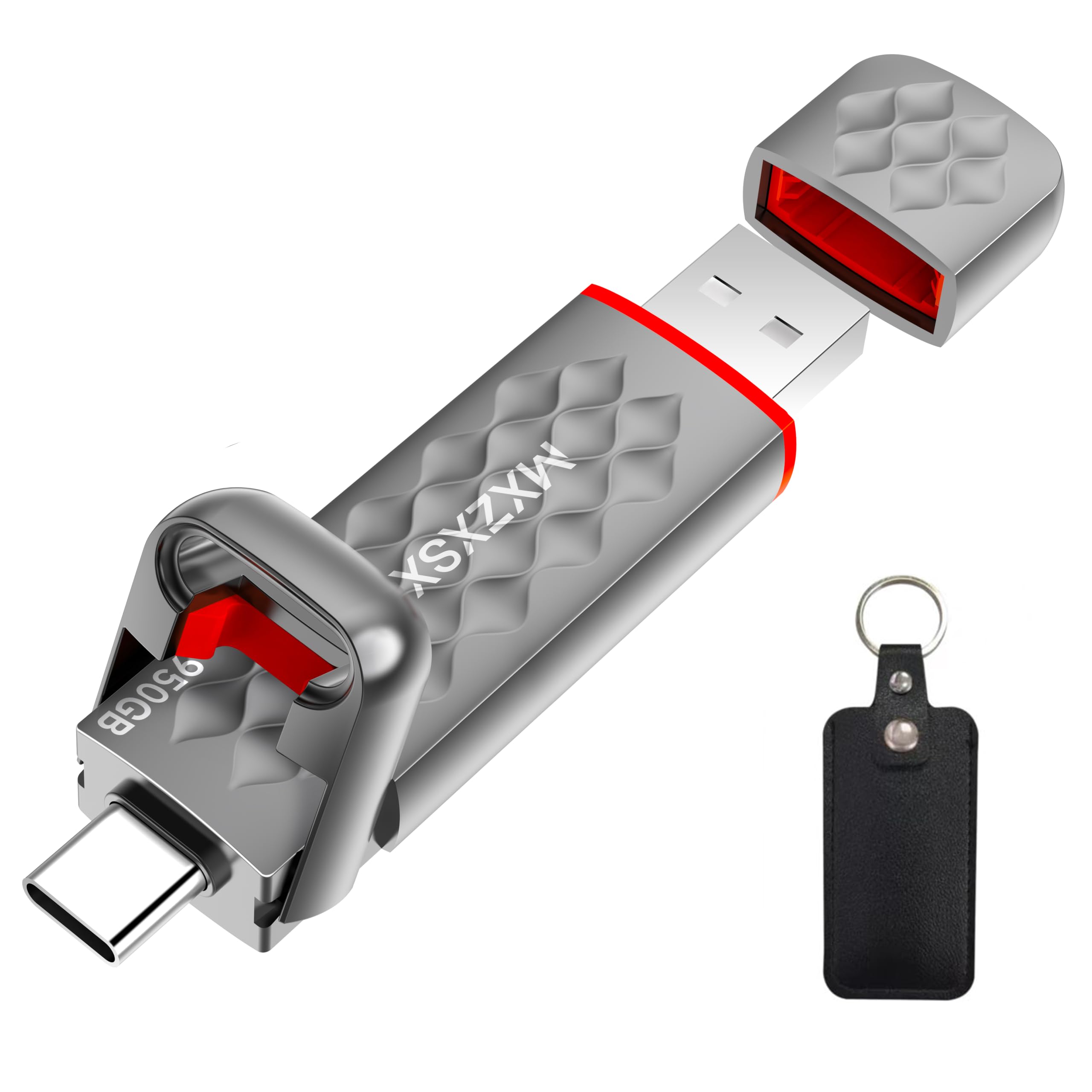 Zewnętrzny napęd na kciuk SSD, 950 GB, do 550 MB/s, USB 3.2 + typ C, do iPhone 15/16/PS4/telefonów komórkowych/tabletów/Windows/Mac, obudowa ze stopu cynku