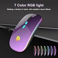 Vista 4 de LED Wireless Mouse, Bluetooth Mouse &2.4GHz Instant Connection,Rechargeable Ultra Silent Slim,3 DPI 2 Connection Modes with USB-C to USB Adapter for