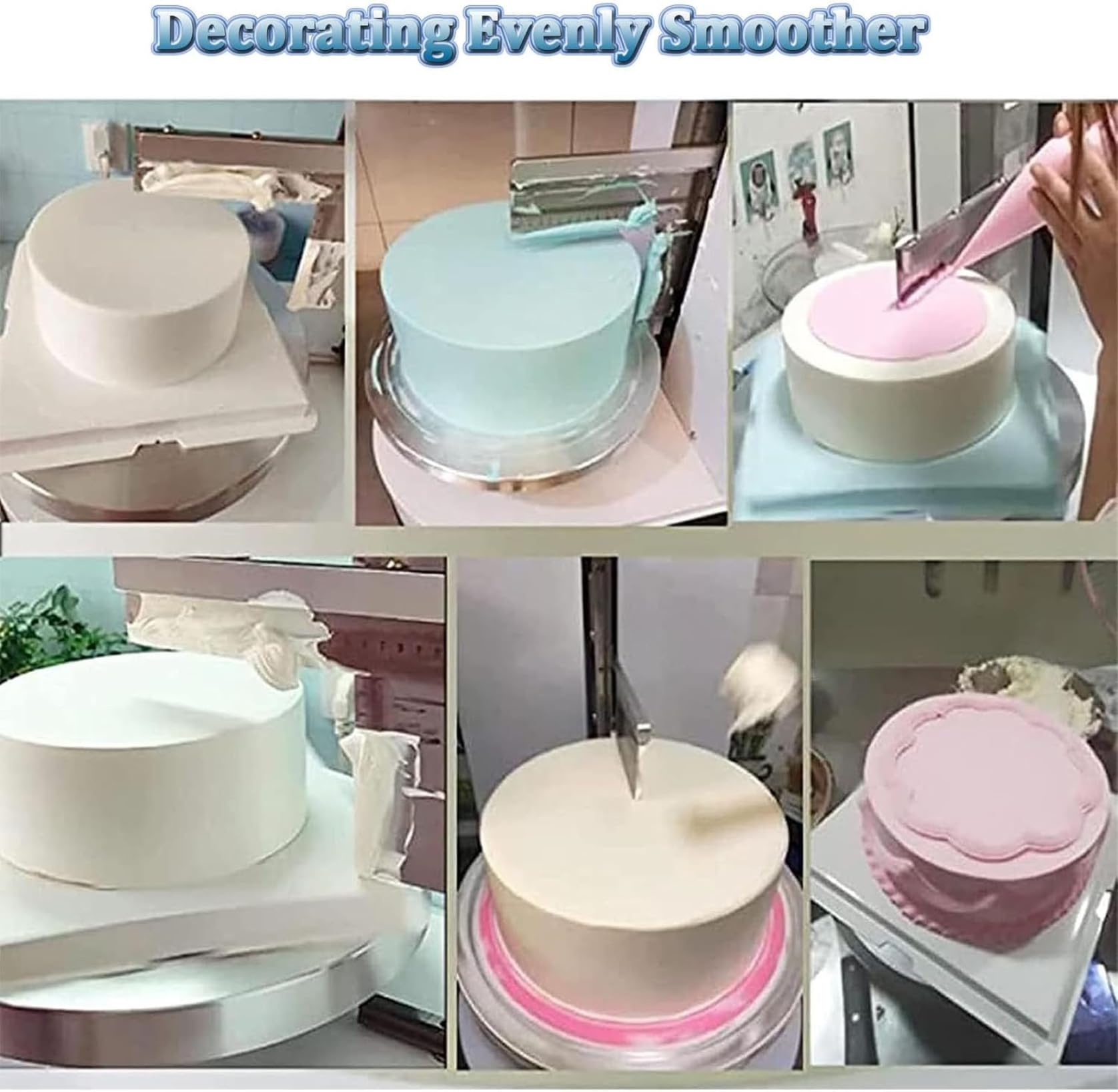 Crema de pastel que extiende el recubrimiento de la máquina de frotamiento de la crema de pastel automática más suave raspador de pastel ajustable para la torta de 4-12 pulgadas 304 acero inoxidable