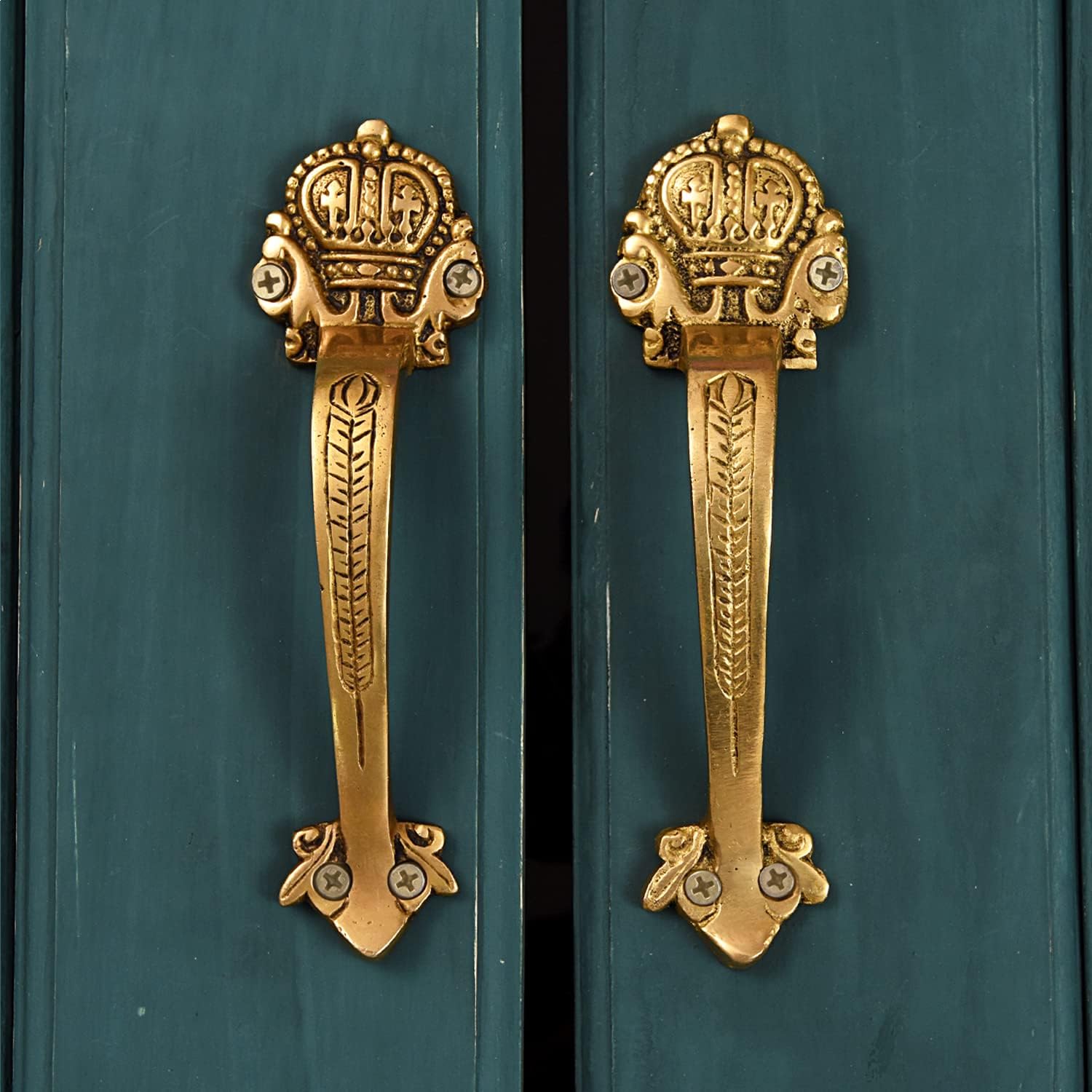 IndianShelf Brass Handles |Gold Door Handles |Brass Ganesha Elephant Door Pulls |Bohemian Handles |Bronze Antique Pulls |Gold Pulls for Cabinets |Gold Drawer Pulls |Ganesha Elephant Handles |2 Pieces