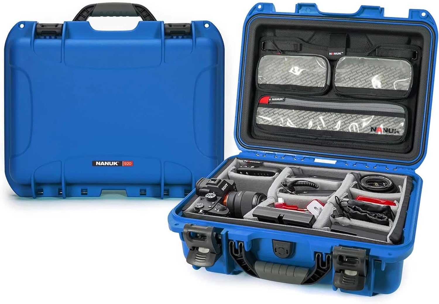 NANUK 920 Pro Photo Kit – Waterproof Travel Camera Hard Case with Padded Dividers & Lid Organizer, 16.7” x 13.4” x 6.8”, Dustproof & Impact-Resistant, Airline Carry-On Approved – Red