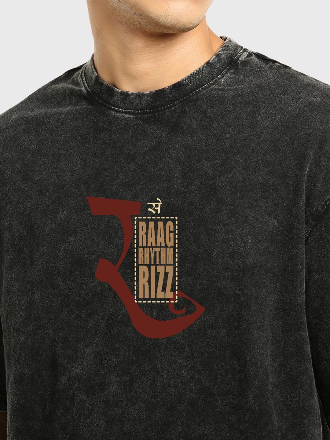 Bewakoof Maglietta da uomo in cotone con stampa grafica con taglio oversize, mezza maniche, scollo rotondo, abbigliamento casual streetwear, maglietta oversize in cotone da uomo