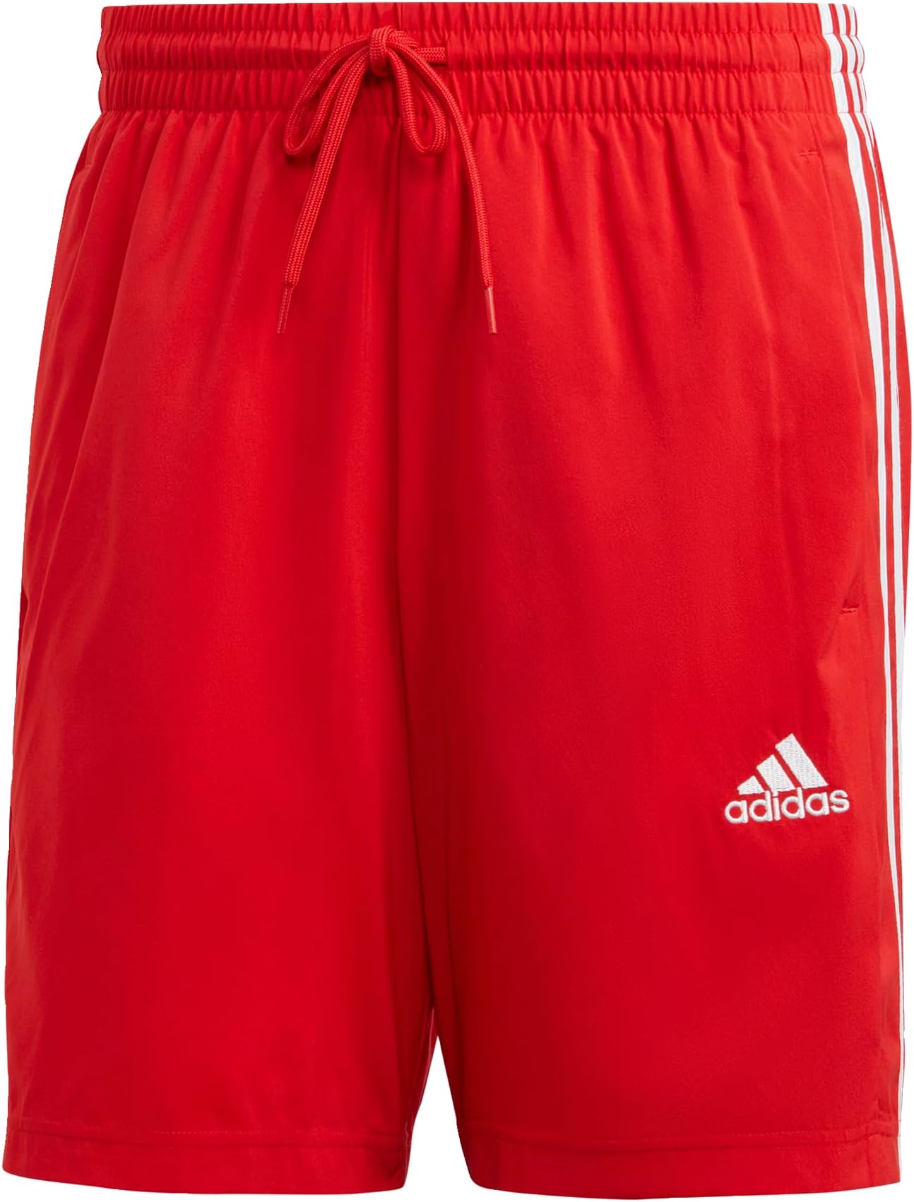 adidas red 3 stripes shorts