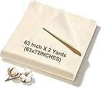100% Cotton Muslin Fabric, 63 Inch X 2 Yards (72 Inches) Unbleached Muslin Linen Fabric by the Yard, Premium Medium Weight Muslin Cloth Fabric for Sewing, Embroidery, Crafts, & Apparel Projects