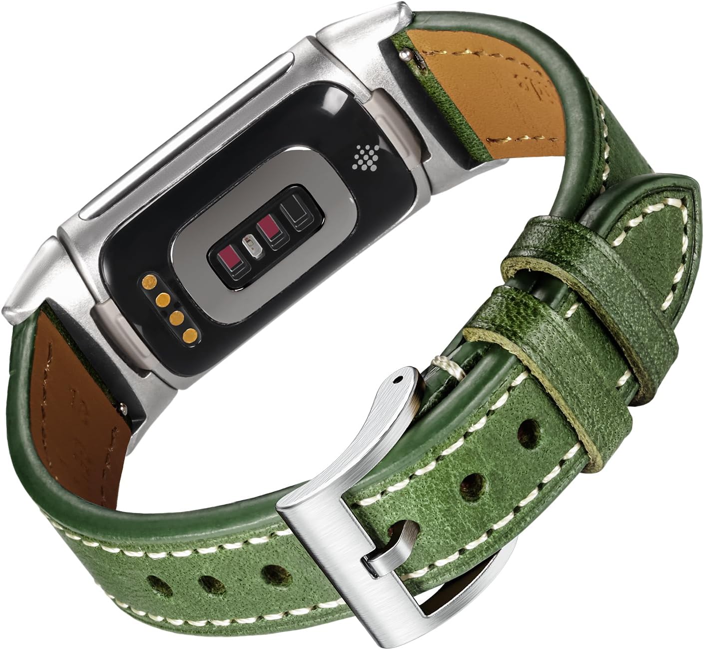 Compatible with Fitbit Charge 5/Fitbit Charge 6 Bands Women Men,Soft Cowhide Leather Wristbands for Fitbit Charge 5/Charge 6 Advanced Fitness Tracker