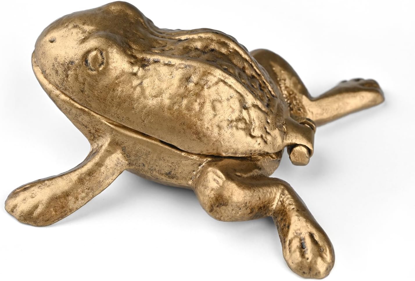 ZSHAWN Frog Key Holder, Antique Bronze Cast Iron Trinket Box for Rings, Earrings, and Keys, Decorative Storage Container with Rotating Lid, Artisan-Style Home Decor Gift for Animal Lovers