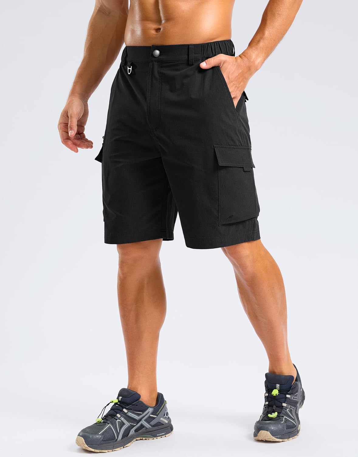 Pudolla Men's Hiking Cargo Shorts with 7 Pockets Lightweight 9" Outdoor Casual Shorts for Men Trip Work Camping Fishing Golf - Image 2