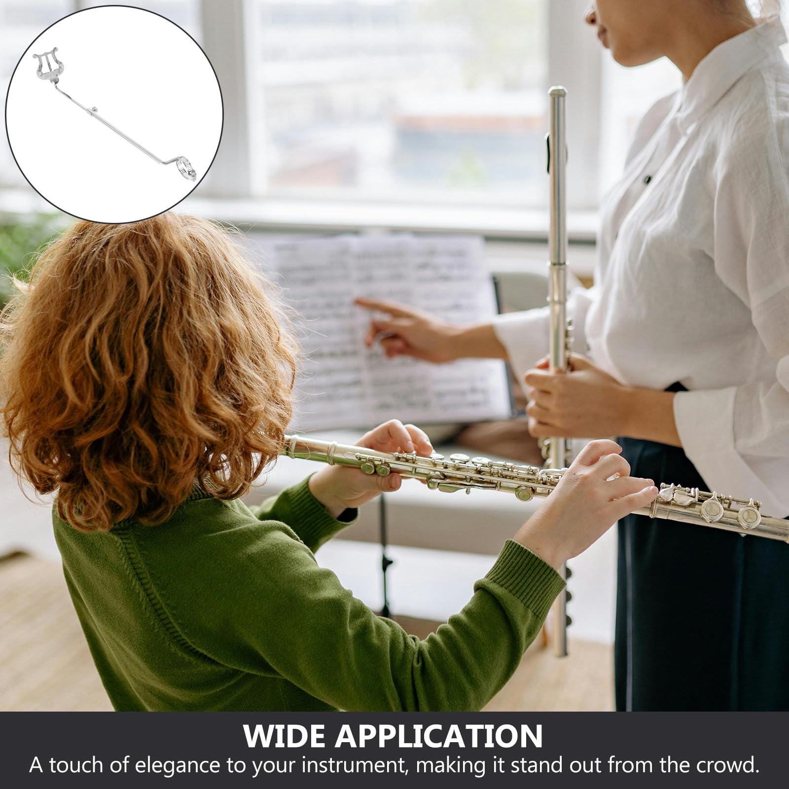 Toyvian Pince à Partition Accessoire en Fer Argenté pour Flûte Traversière Design Compact et Léger pour Débutants et Garçon et Filles en Pratique Musicale