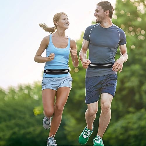 Miniatura 6 de Cinturón delgado para correr para hombres y mujeres, riñonera para teléfono, bolsa reflectante con cremallera, bolsillo para entrenamiento,