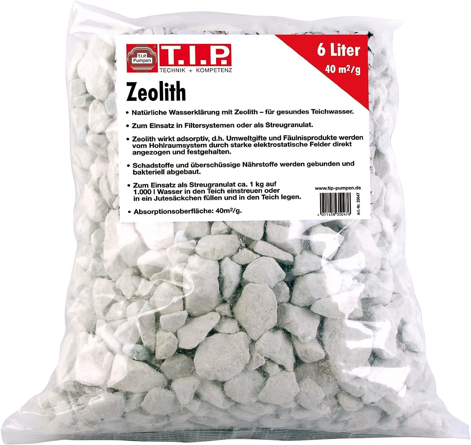 T.I.P. 35047 Sachet de zéolite 6 l 5,5 kg