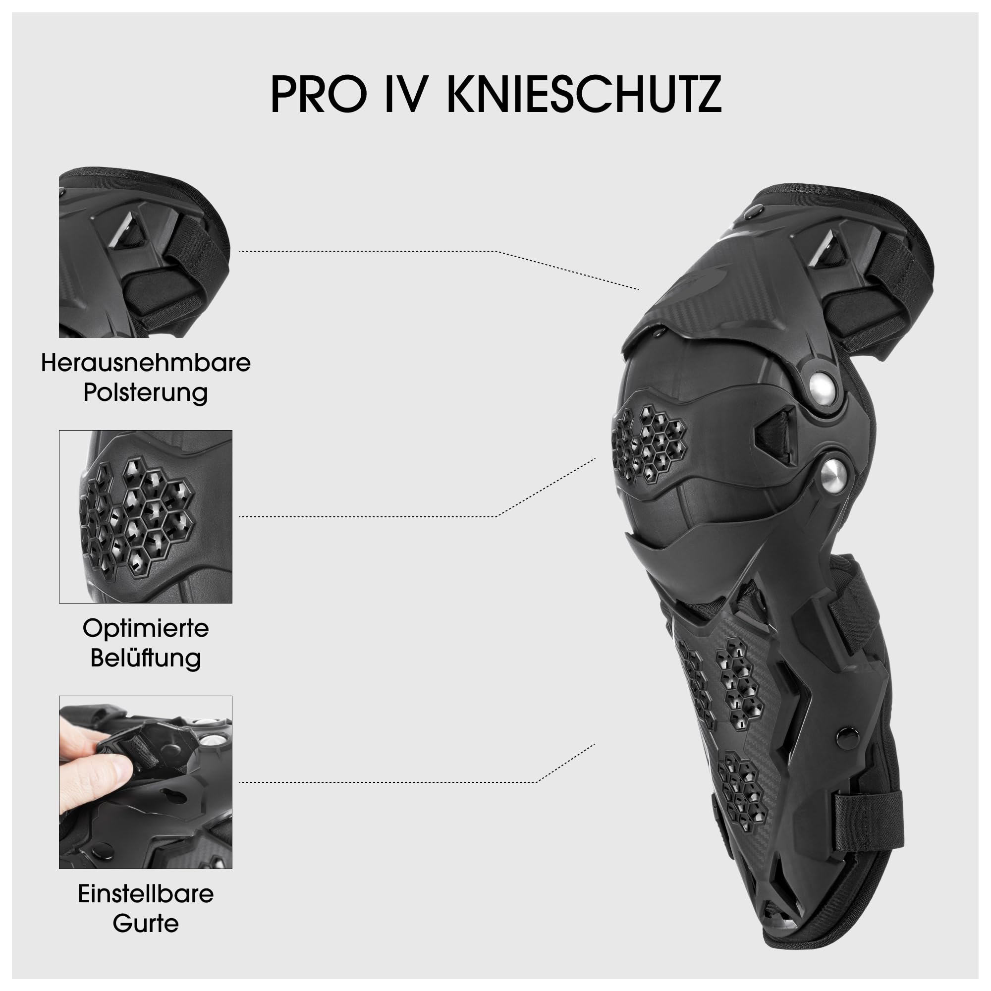 Oneal Pro IV Protettori per ginocchiere (Black,One Size)