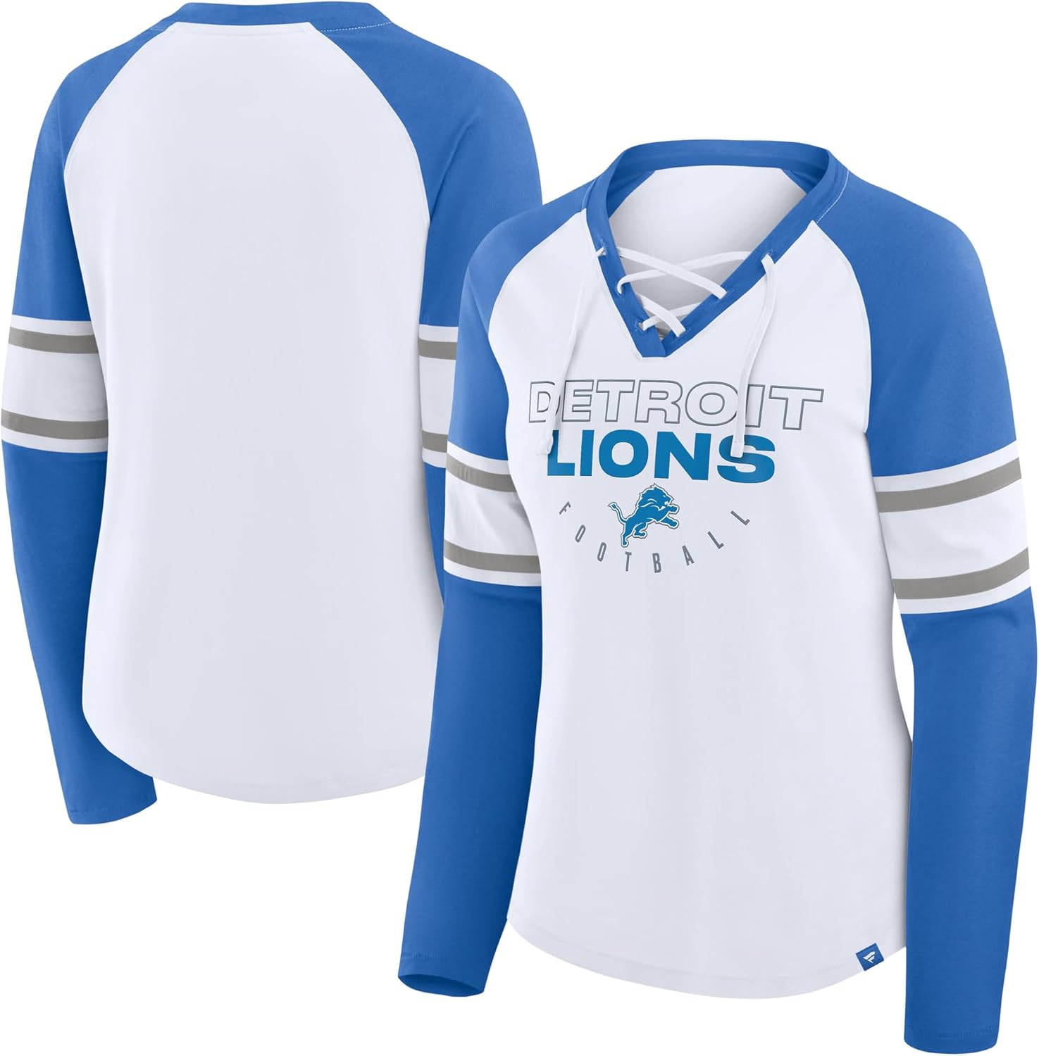 Fanatics Women's NFL Redzone Blitz Package Raglan Lace-Up V-Neck Long Sleeve T-Shirt