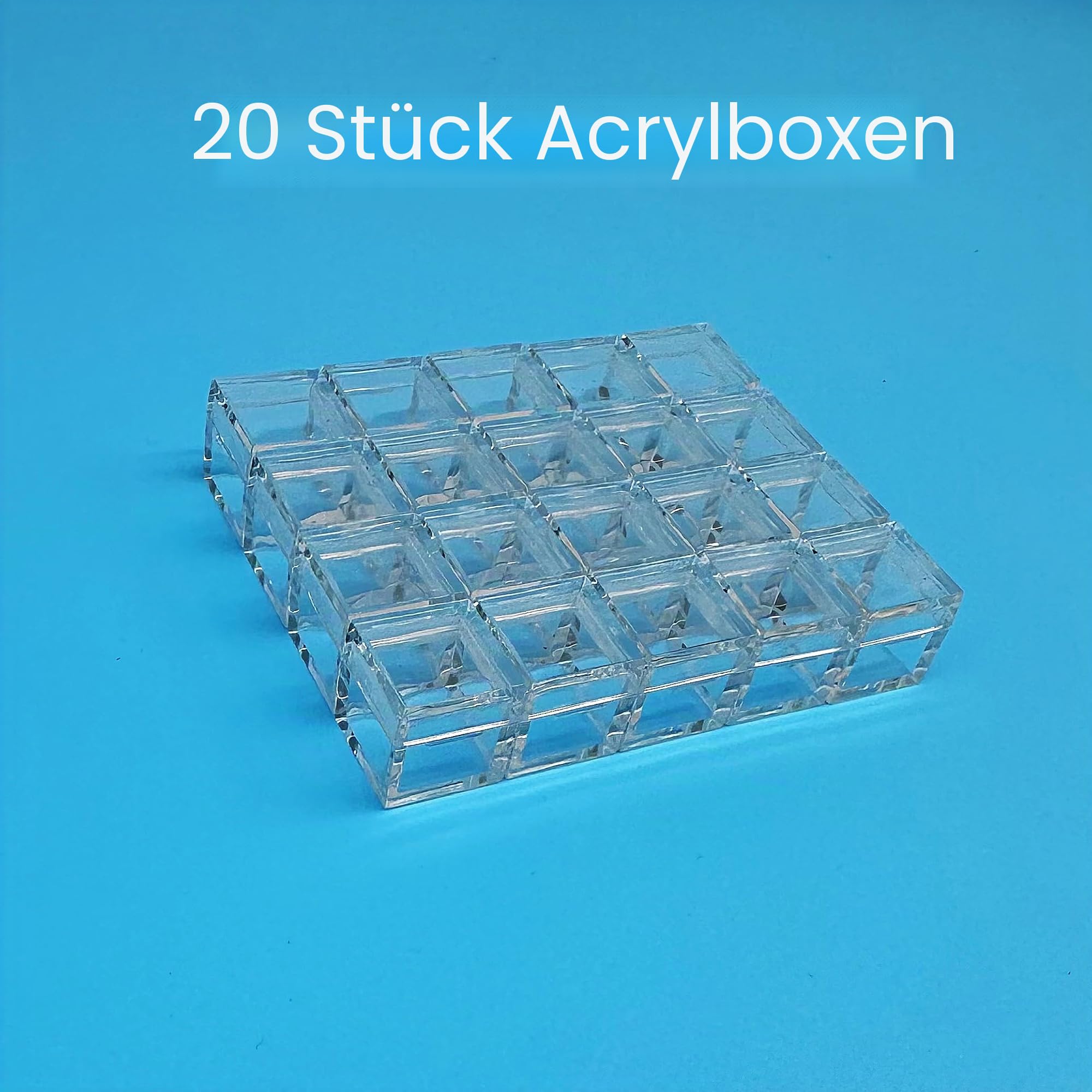 Acryl-Boxen für Elementwürfel, transparente Hülle für Density Cube Elements, Sammlungen, Displays, 10 mm, 20 Stück