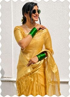 Women's Glory Banarasi Satin Silk Saree With Embroidered Design and Zari Work. (Magenta) Price In India