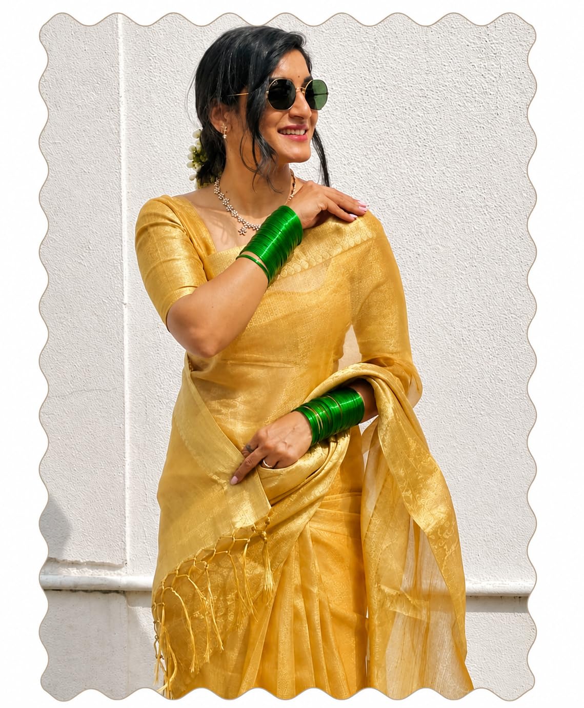 Women's Banarasi Soft Tissue Silk Saree | Banarasi Tissue Saree | Banarasi Saree For Party, Wedding, And Festivals, Gold-picture-20