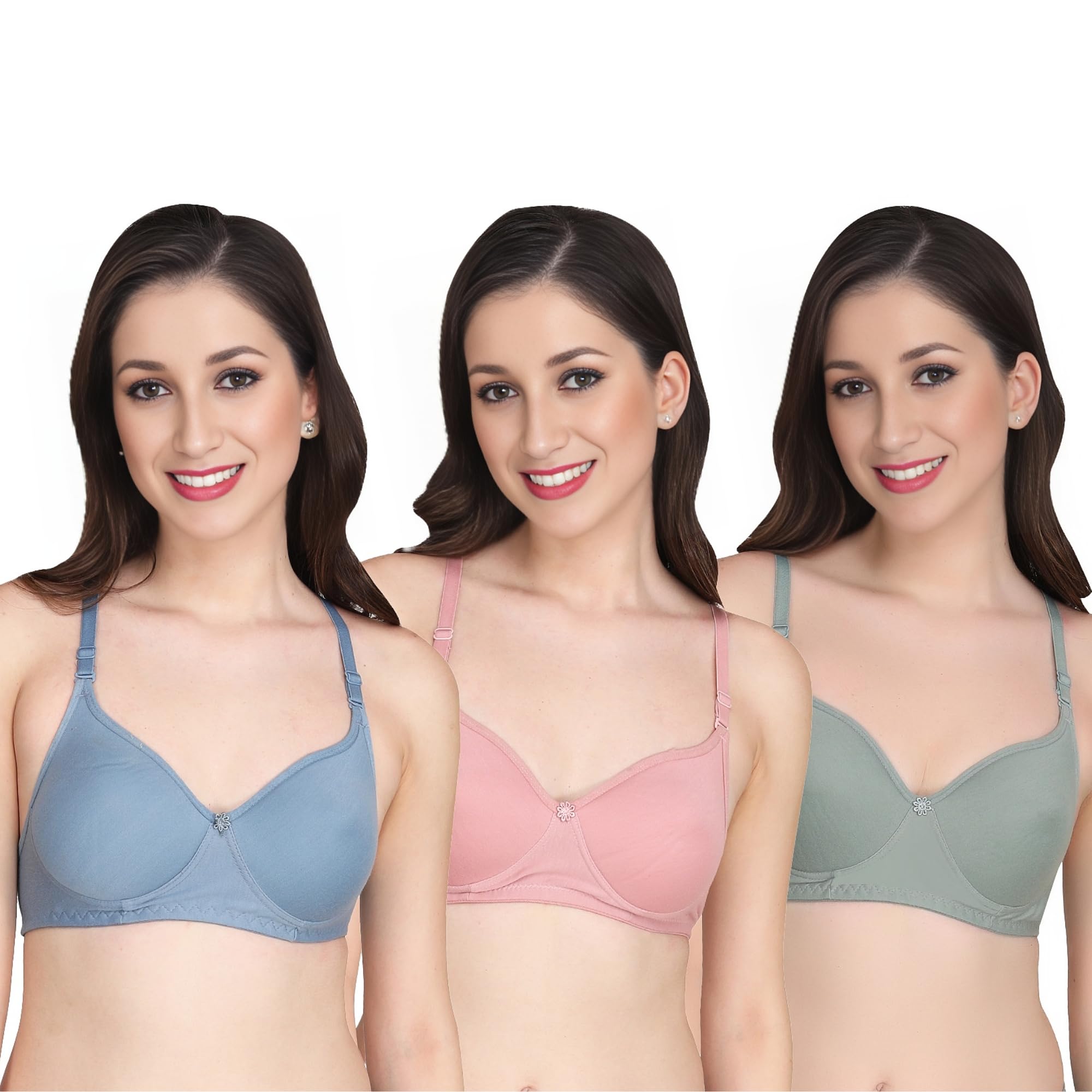 Padded Everyday Bra for Women - Made of Pure Cotton Full Coverage Non Wired Seamless Pushup Soft Cup for T-Shirt Saree Dress Sports Garment for Daily Use Everyday-image-23