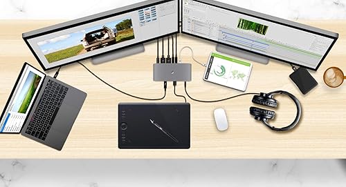 Miniatura 4 de IOGEAR Hub Thunderbolt 3 de 9 puertos - Pantalla dual 4K 60Hz - 2 Displayport 1.2-60W carga para laptop - Velocidades de 40 Gbps - Ethernet