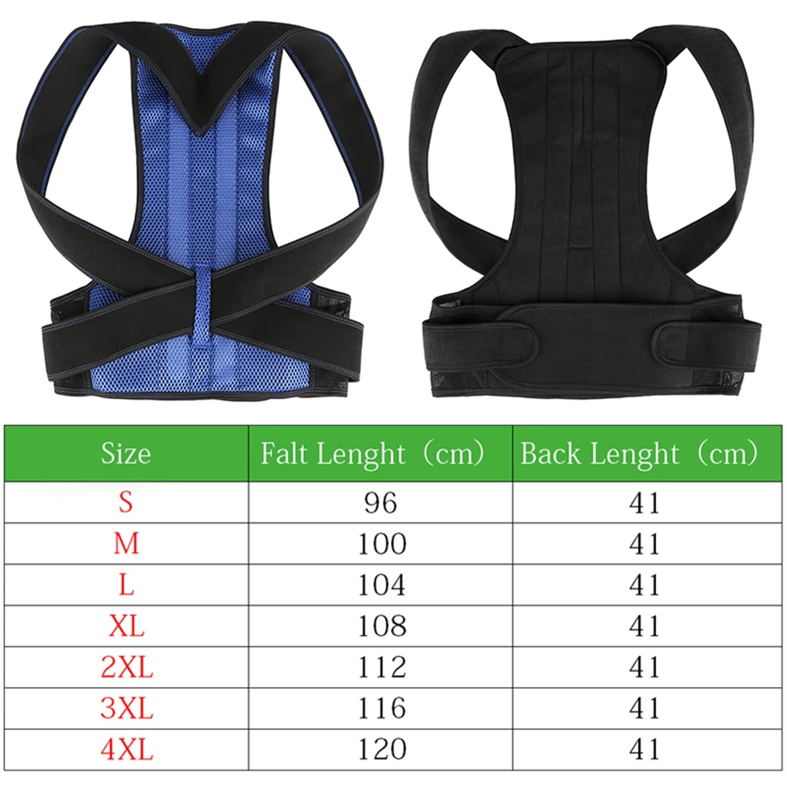 Corrector Posterior Postura magnética Corrector Atrás Ajustable Ajuste de la clavícula Linterización de Hombro Deje de encordar la Salud y relajación de los Hombres S-3XL ui