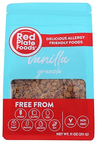 Red Plate Foods Granola con sabor a vainilla dorada, sin gluten, sin OMG, 11 onzas (paquete de 6)