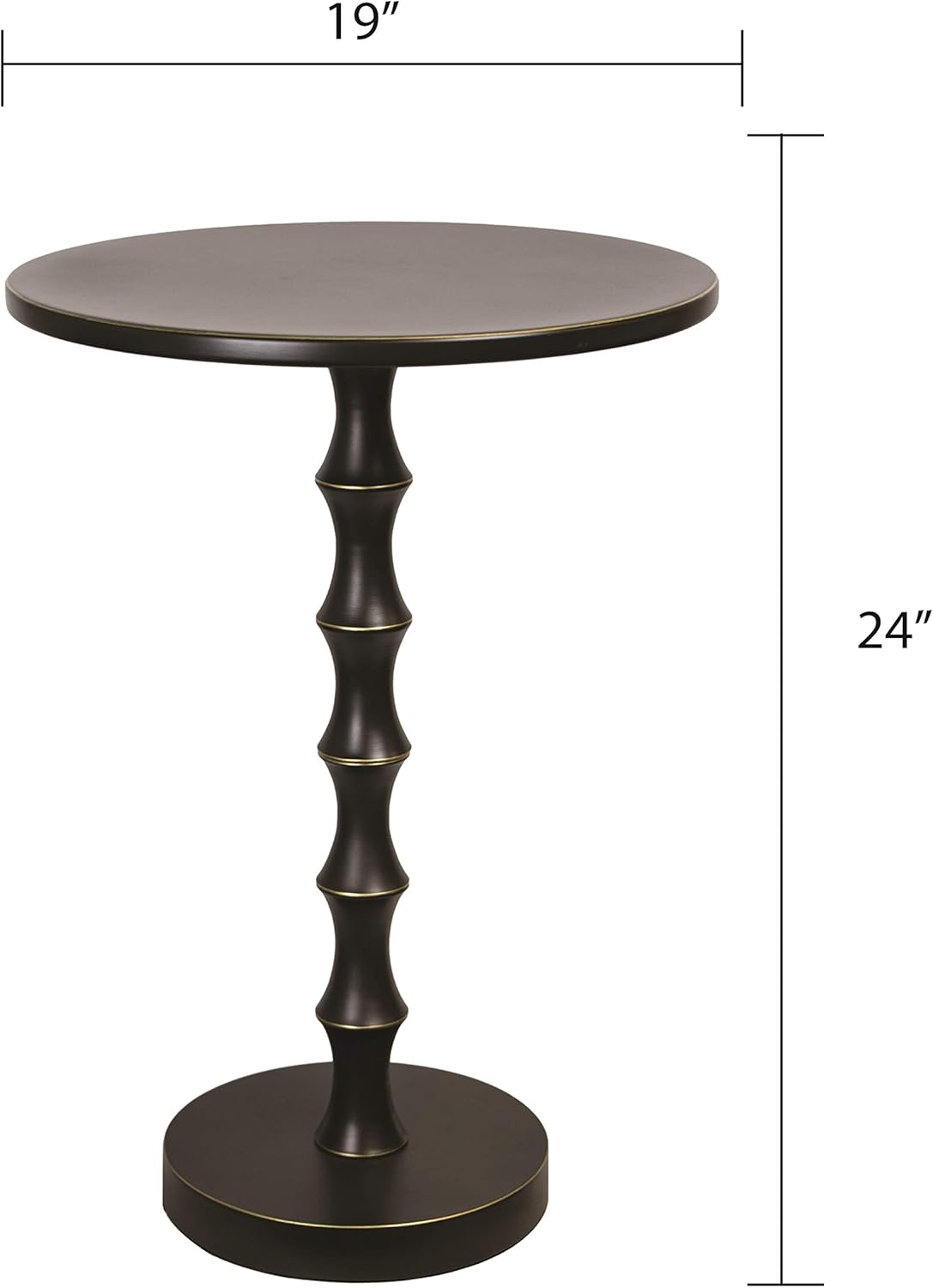 Grandview Gallery Bora 26.75" Metal Accent Table, Gold End Table, Bronze End Table, Round Side Table, Small Side Table for Small Spaces, Couch Side Table, Living Room End Tables (Oil Rubbed Bronze)