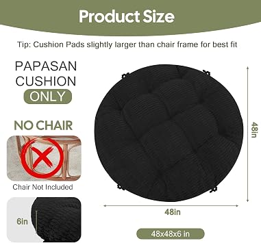 idee-home Papasan チェアクッション サークルパパサンクッション 椅子なし
