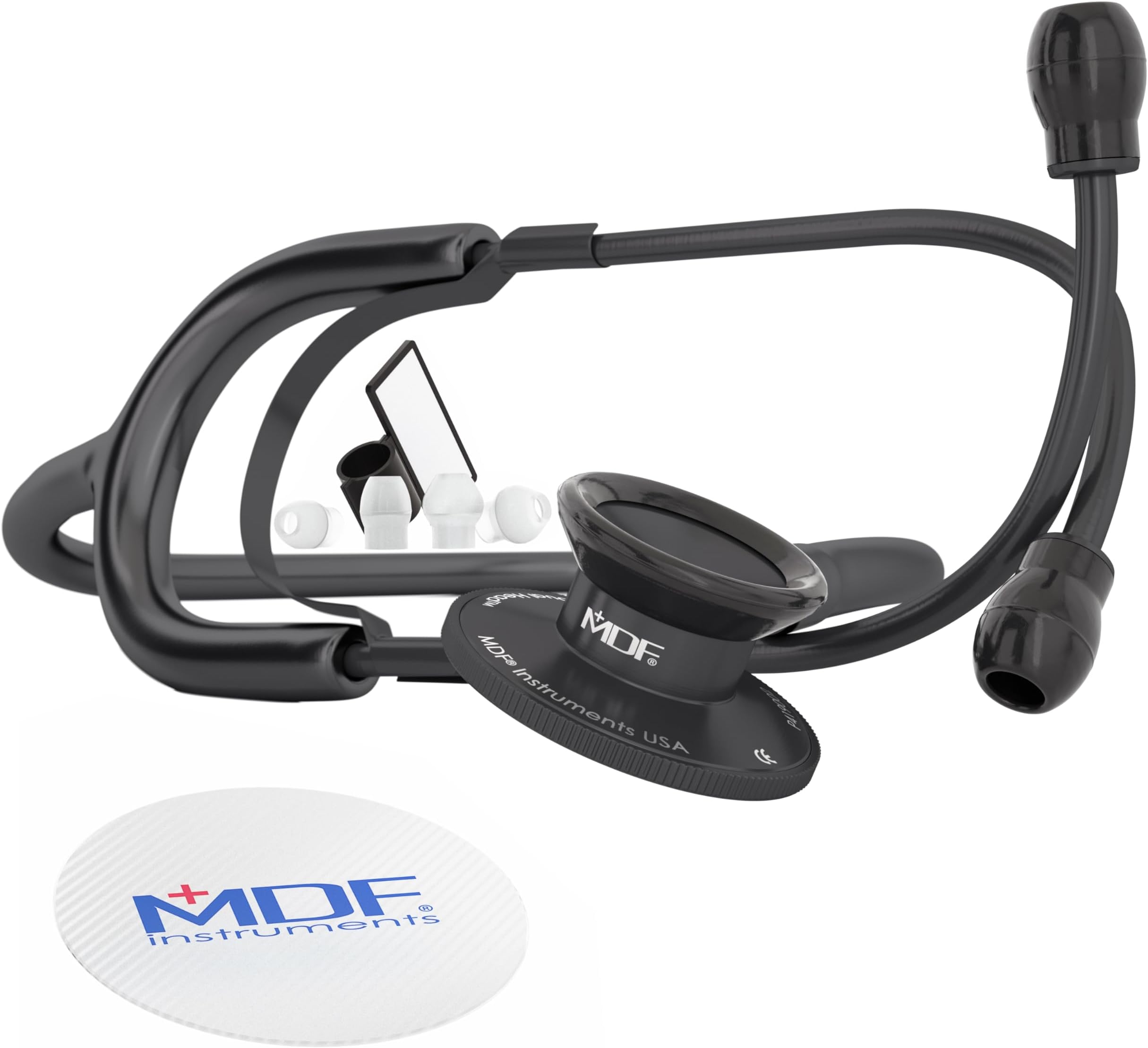 MDF Instruments, Dual Head Lightweight Stethoscope, All Black,MDF747BO