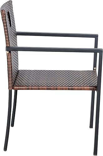 Miniatura 6 de BTEXPERT Juego de 2, juego de comedor de mimbre para patio, jardín, césped, porche, terraza, sillas de gas para interiores, sillas de ratán al aire