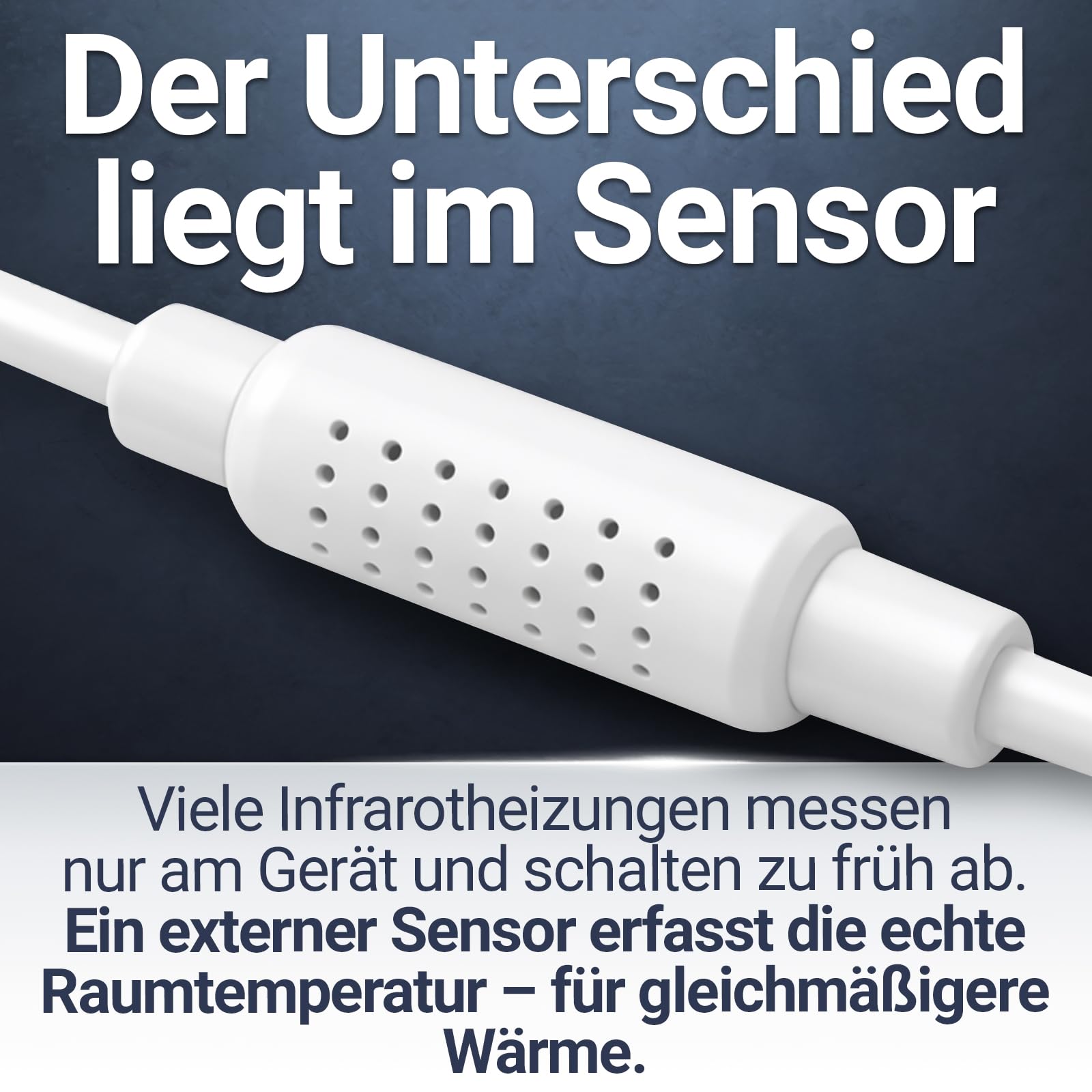 HEIMWERT Infrarot Wandheizung - Sofort Wohlfühlwärme - Senkt Heizkosten enorm - Luxusausstattung mit Thermostat + App - Langlebig, Geräuschlos - 2in1 Wandmontage und Standgerät (weiß - 450Watt)