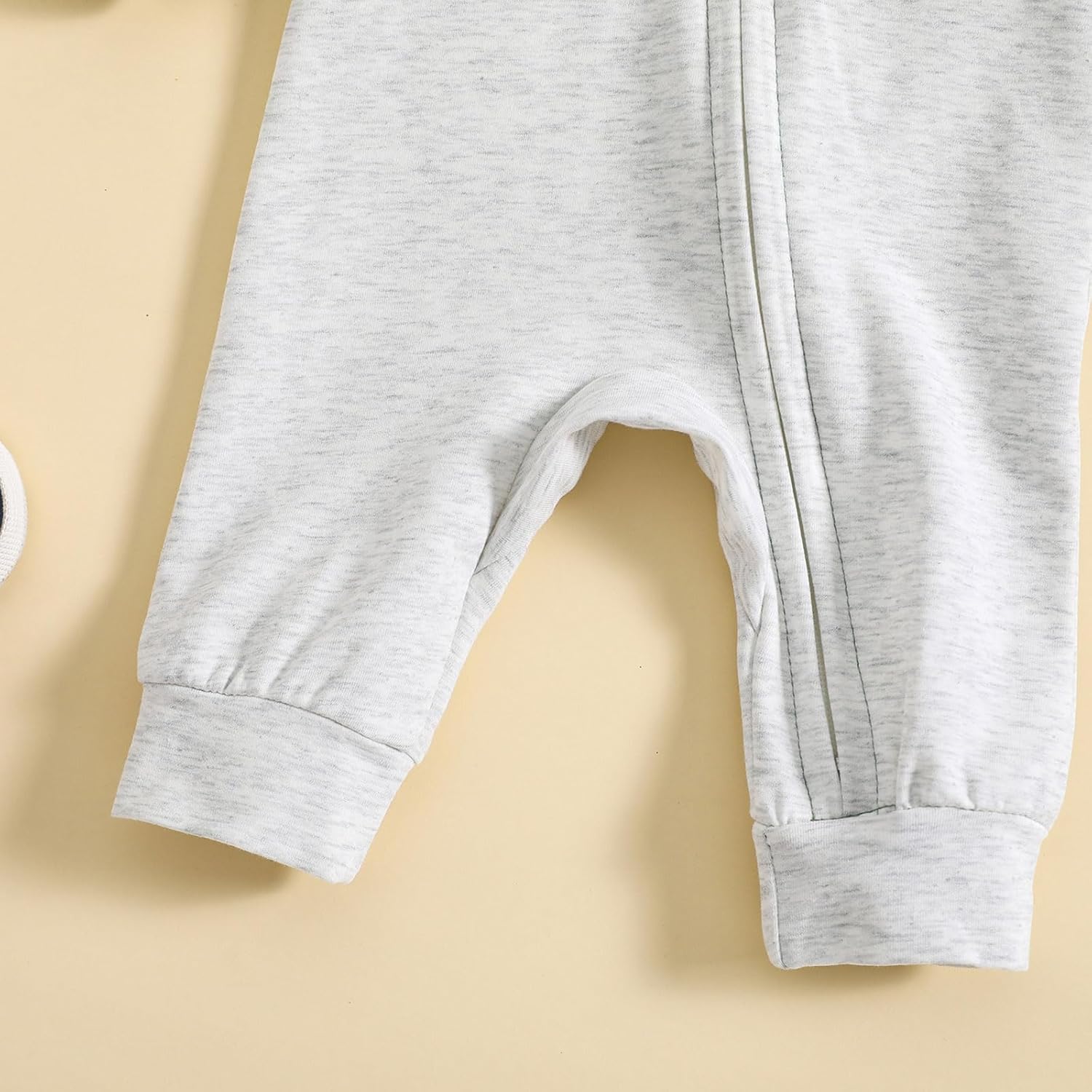 allshope Newborn Baby Boy Fall Outfit Romper Long Sleeve Hooded Contrast Color Zipper Jumpsuit Bodysuit Infant Clothes - Image 7