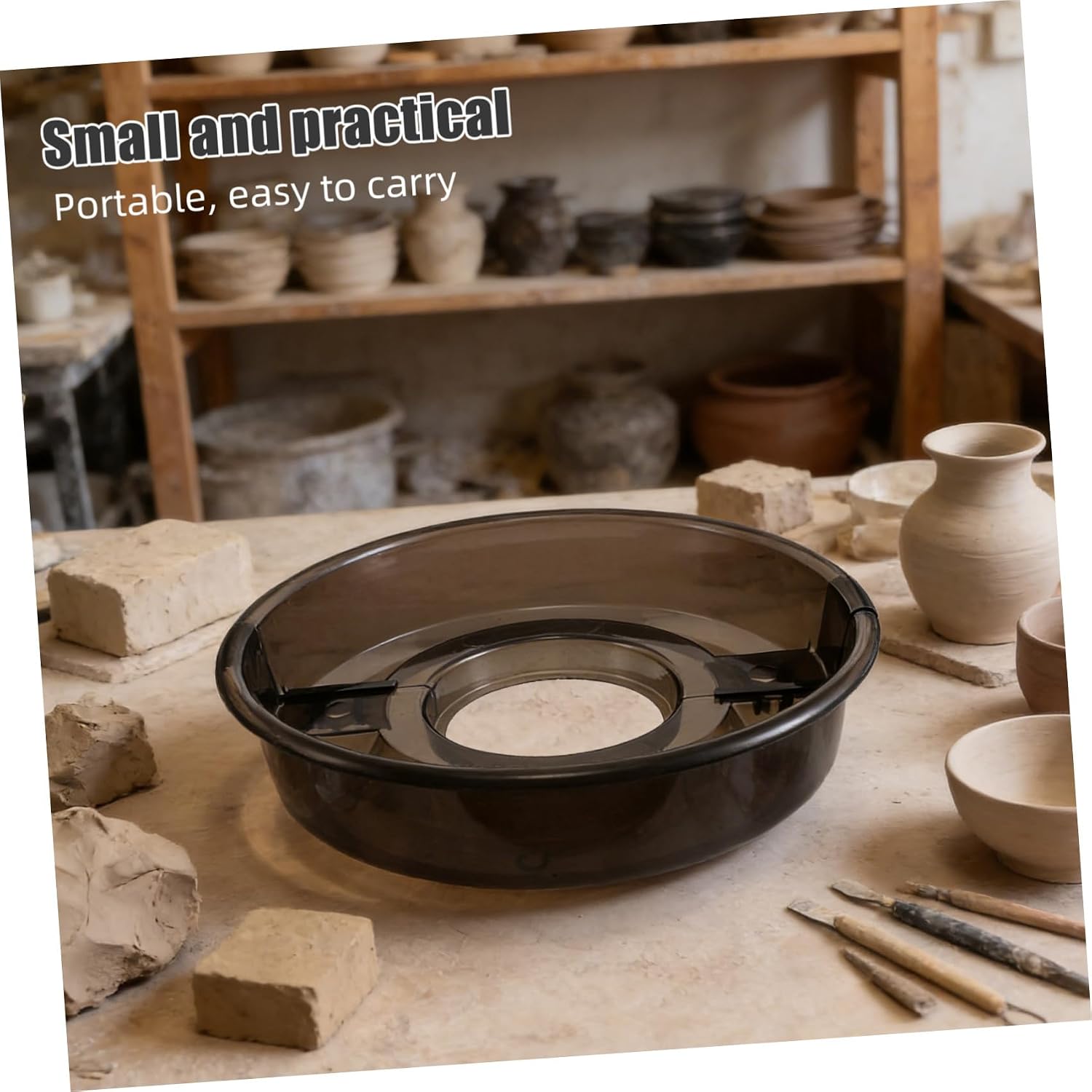 Pottery Wheel Water Basin Replacement Black Abs Plastic Pan 15.72in